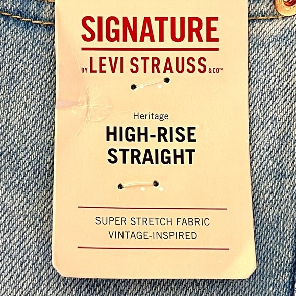 Signature Levi Strauss Heritage High-Rise Straight Jeans W35 Super Stretch NWT's - Picture 3 of 15